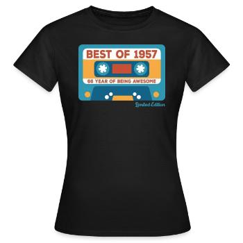 1957 Vintage Vintage Retro Cadeau D’anniversaire - T-shirt Femme - noir - Devant - AI Model Female 172 dark (172cm)