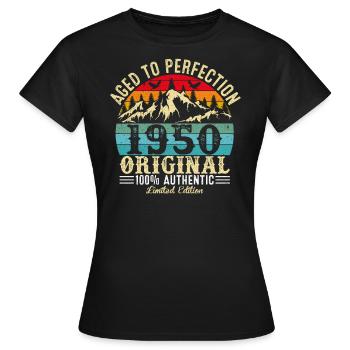 Aged to perfection 1950 original - Women's T-Shirt - black - Front - AI Model Female 172 dark (172cm)