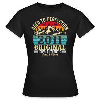 Aged to perfection 2011 Original - Women's T-Shirt - black - Front - AI Model Female 172 dark (172cm)