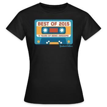 2015 Vintage Vintage Retro Cadeau D’anniversaire - T-shirt Femme - noir - Devant - AI Model Female 172 dark (172cm)