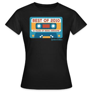 2010 Vintage Vintage Retro Cadeau D’anniversaire - T-shirt Femme - noir - Devant - AI Model Female 172 dark (172cm)