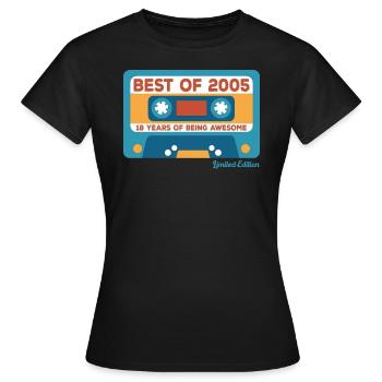2005 Vintage Vintage Retro Cadeau D’anniversaire - T-shirt Femme - noir - Devant - AI Model Female 172 dark (172cm)