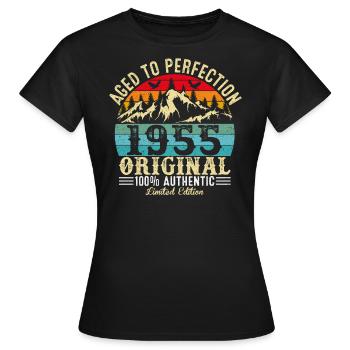 Aged to perfection 1955 original - Women's T-Shirt - black - Front - AI Model Female 172 dark (172cm)