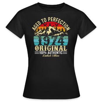 Aged to perfection 1974 original - Women's T-Shirt - black - Front - AI Model Female 172 dark (172cm)