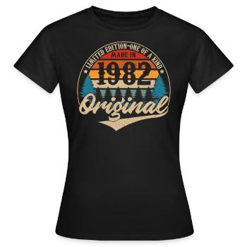 Fabriqué En 1982 Original - T-shirt Femme - noir - Devant - AI Model Female 172 dark (172cm)