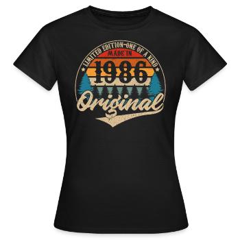 Fabriqué En 1986 Original - T-shirt Femme - noir - Devant - AI Model Female 172 dark (172cm)