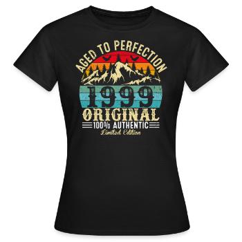 Aged to perfection 1999 original - Women's T-Shirt - black - Front - AI Model Female 172 dark (172cm)