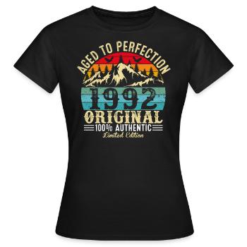 Aged to perfection 1992 original - Women's T-Shirt - black - Front - AI Model Female 172 dark (172cm)