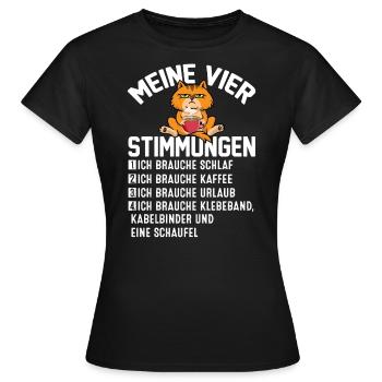 Meine Vier Stimmungen - Frauen T-Shirt - Schwarz - Vorne - AI Model Female 172 dark (172cm)