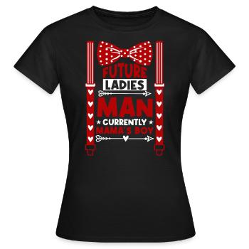 Hearts Noeud papillon et bretelles Saint-Valentin Garçons - T-shirt Femme - noir - Devant - AI Model Female 172 dark (172cm)