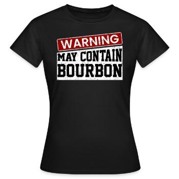 Warnung kann Bourbon enthalten - Frauen T-Shirt - Schwarz - Vorne - AI Model Female 172 dark (172cm)