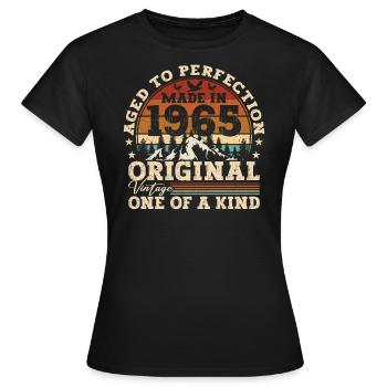 Geboren 1965 Vintage Geburtstag Retro Geschenk - Frauen T-Shirt - Schwarz - Vorne - AI Model Female 172 dark (172cm)
