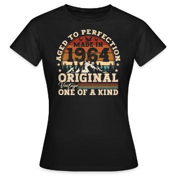 Né en 1964 Vintage Anniversaire Retro Cadeau - T-shirt Femme - noir - Devant - AI Model Female 172 dark (172cm)