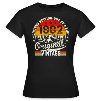 1982 Originaler Jahrgang - Frauen T-Shirt - Schwarz - Vorne - AI Model Female 172 dark (172cm)