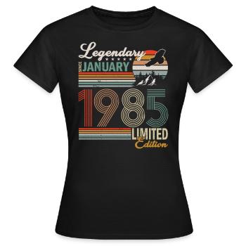 1985 Januar In Perfektion gereift - Frauen T-Shirt - Schwarz - Vorne - AI Model Female 172 dark (172cm)