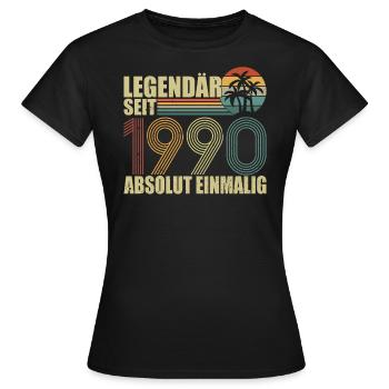 Geboren 1990 - Frauen T-Shirt - Schwarz - Vorne - AI Model Female 172 dark (172cm)