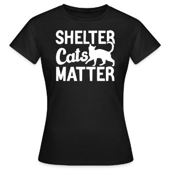 "Cat Lover" to support shelter cats - Women's T-Shirt - black - Front - AI Model Female 172 dark (172cm)