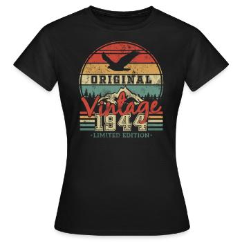 Cadeau d'anniversaire 1944 - T-shirt Femme - noir - Devant - AI Model Female 172 dark (172cm)