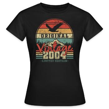 Cadeau d'anniversaire 2004 - T-shirt Femme - noir - Devant - AI Model Female 172 dark (172cm)
