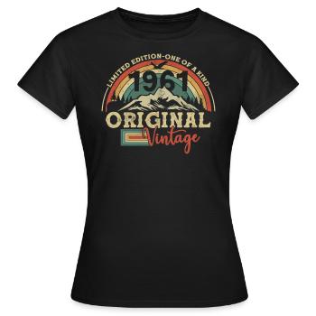 Surprise d’anniversaire 1961 - T-shirt Femme - noir - Devant - AI Model Female 172 dark (172cm)