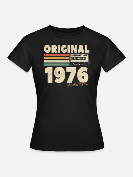 Vintage 1976 Cadeau - Vrouwen T-shirt - zwart