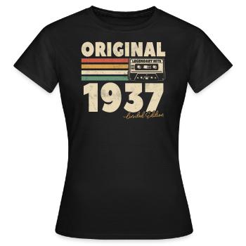 Vintage 1937 Geschenk - Frauen T-Shirt - Schwarz - Vorne - AI Model Female 172 dark (172cm)