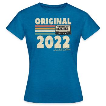 Vintage Birthday Gift 2022 - Women's T-Shirt - antique blue sapphire heather - Front - AI Model Female 172 dark (172cm)
