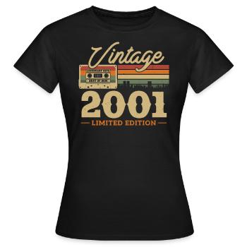 Vintage Geburtstagsgeschenk 2001 - Frauen T-Shirt - Schwarz - Vorne - AI Model Female 172 dark (172cm)