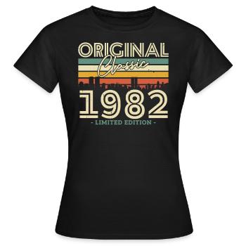 Vintage Geburtstagsgeschenk 1982 - Frauen T-Shirt - Schwarz - Vorne - AI Model Female 172 dark (172cm)