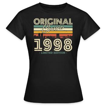 Vintage 1998 Geburtstagsgeschenk - Frauen T-Shirt - Schwarz - Vorne - AI Model Female 172 dark (172cm)