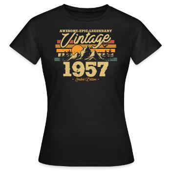 Vintage 1957 Geburtstagsgeschenk - Frauen T-Shirt - Schwarz - Vorne - AI Model Female 172 dark (172cm)