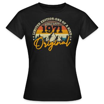 Vintage 1971 Geburtstagsgeschenk - Frauen T-Shirt - Schwarz - Vorne - AI Model Female 172 dark (172cm)