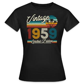 Vintage 1959 Geburtstagsgeschenk - Frauen T-Shirt - Schwarz - Vorne - AI Model Female 172 dark (172cm)
