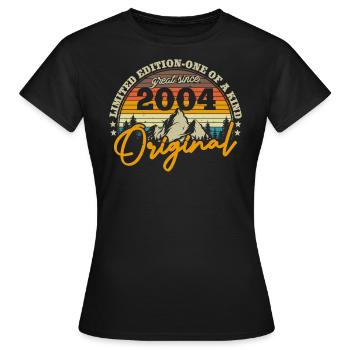 Nostalgie-Geburtstagsgeschenk '04 - Frauen T-Shirt - Schwarz - Vorne - AI Model Female 172 dark (172cm)