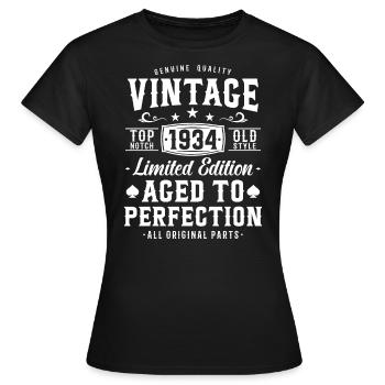 Né en 1934 : un cadeau intemporel - T-shirt Femme - noir - Devant - AI Model Female 172 dark (172cm)