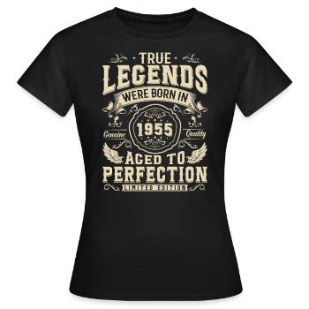 1955 - Legendenjahr - Frauen T-Shirt - Schwarz - Vorne - AI Model Female 172 dark (172cm)