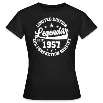 Jahrgang 1957 Geschenkidee - Frauen T-Shirt - Schwarz - Vorne - AI Model Female 172 dark (172cm)