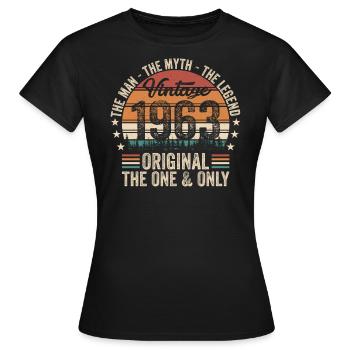 1963 - Lustiger 60. Geburtstag - Frauen T-Shirt - Schwarz - Vorne - AI Model Female 172 dark (172cm)