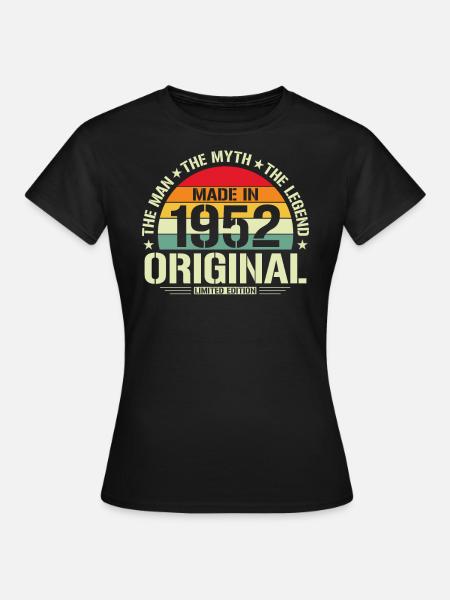 Vintage 1952 - Retro Birthday Gift 72 Years - Women's T-Shirt - black