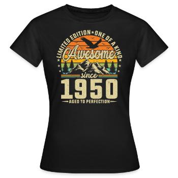 1950 : L’élégance intemporelle - T-shirt Femme - noir - Devant - AI Model Female 172 dark (172cm)