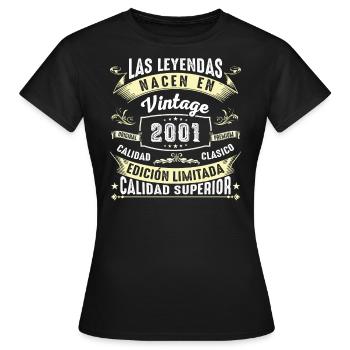 23. Geburtstag Jahrgang 2001 - Frauen T-Shirt - Schwarz - Vorne - AI Model Female 172 dark (172cm)