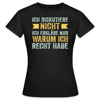Rechthaber Erklärung - Frauen T-Shirt - Schwarz - Vorne - AI Model Female 172 dark (172cm)