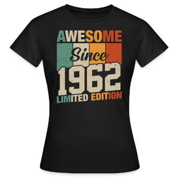 Born in 1962 - Legends are born - Women's T-Shirt - black - Front - AI Model Female 172 dark (172cm)