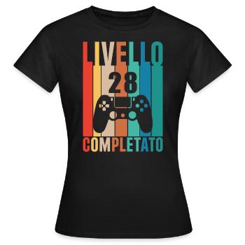 Freigeschaltet Stufe 28 - Frauen T-Shirt - Schwarz - Vorne - AI Model Female 172 dark (172cm)