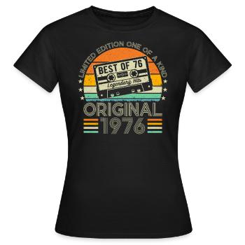 Millésime 1976 Anniversaire - T-shirt Femme - noir - Devant - AI Model Female 172 dark (172cm)