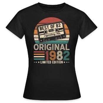 Geboren Legenden 1982 - Frauen T-Shirt - Schwarz - Vorne - AI Model Female 172 dark (172cm)