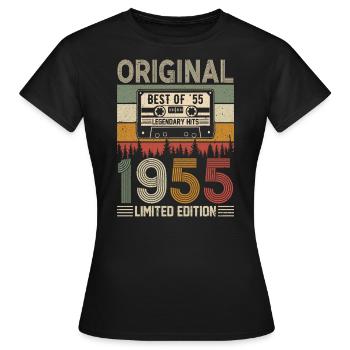 Born legends 1955 - Women's T-Shirt - black - Front - AI Model Female 172 dark (172cm)