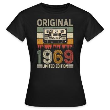 Born legends 1969 - Women's T-Shirt - black - Front - AI Model Female 172 dark (172cm)
