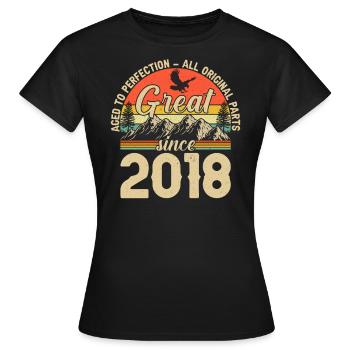 Jubilant Vintage Anniversaire Joie 2018 - T-shirt Femme - noir - Devant - AI Model Female 172 dark (172cm)