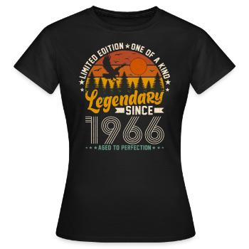 Nées en 1966 anniversaire 1966 Vintage 1966 - T-shirt Femme - noir - Devant - AI Model Female 172 dark (172cm)